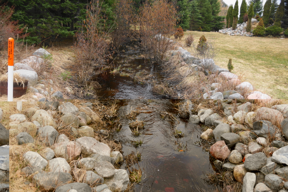 The rain combined with the snow-melt pushed creeks and streams into Lucerne up to almost river levels. The first lake level measurement of the year has the lake at 28 inches above the nail, a new record for the century. Huzzah! (unless that's your dock floating away down the edge. Then "Boo!"