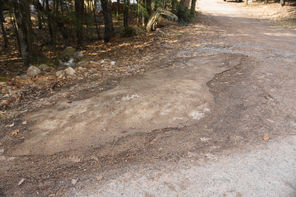 There's still a few lumps of ice on Knott Lane. They should be mostly gone by June. Mostly.