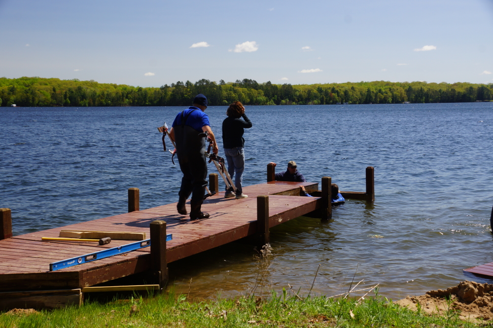 The first ski show of the year is just over a week away. With this deadline in mind, orders were sent out to put in the show dock at Water's Edge.
