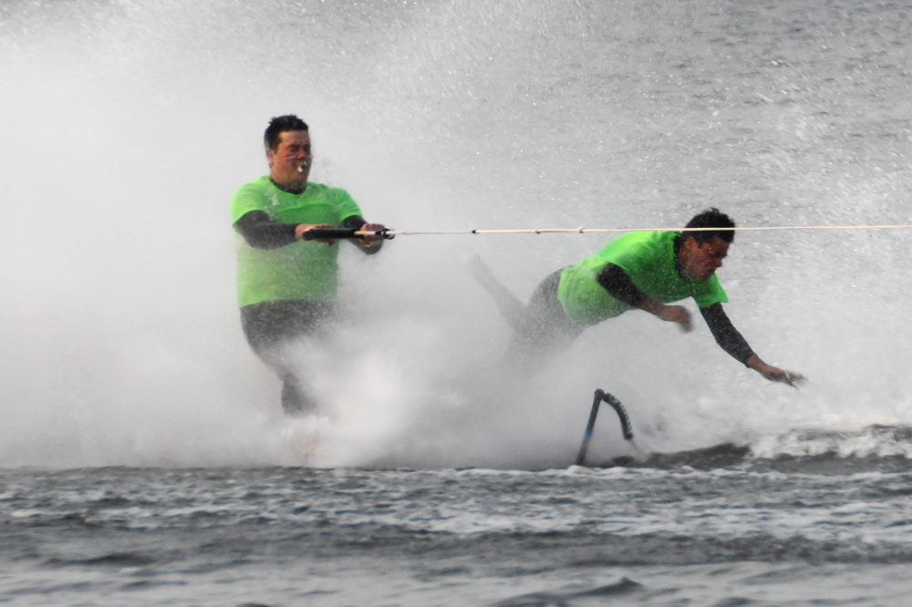 Rough water during the opening barefoot line can be particularly entertaining.