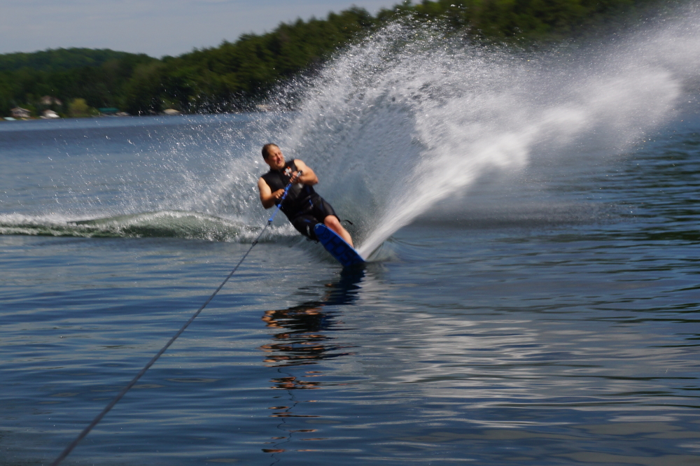 The skiing up of the semi-flat surface was not confined to just Wednesday shows. All week, boats were seen and heard pulling talents of skiers and lumps of tubers up and down the lake. 