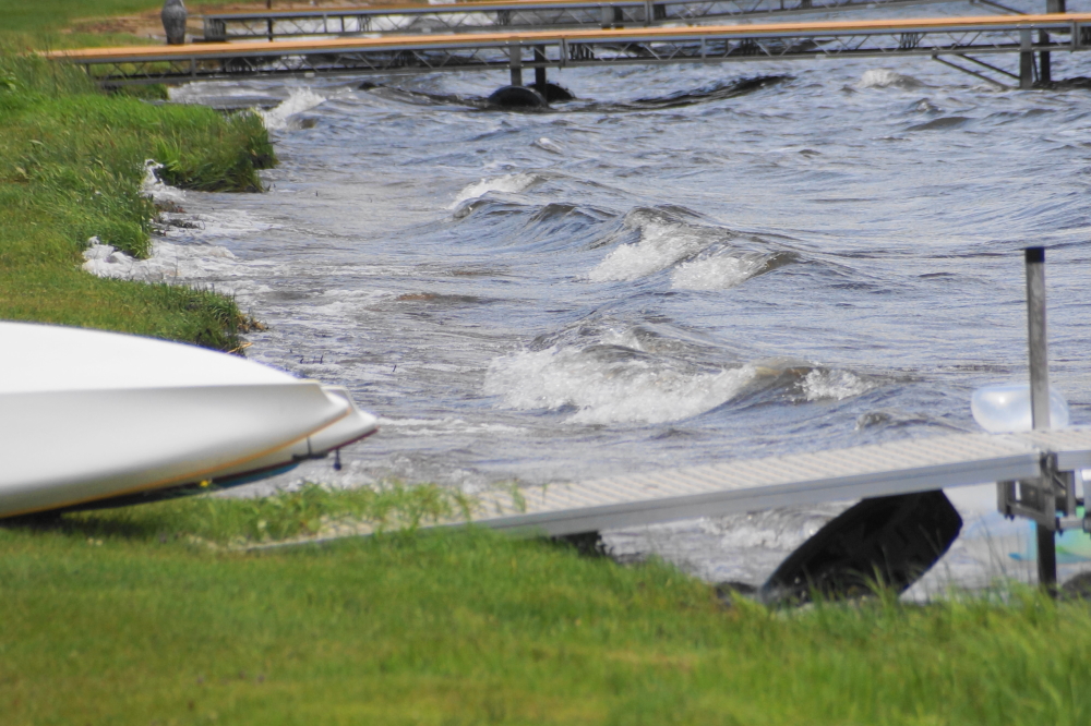 Just before the weekend, the lake got angry and more storms were forecast. The rain passed under the lake area and the wind helped us dry out.