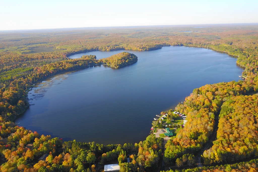 At the start of the week, we flew the drone South of the lake to get a few autumnal pictures of Roberts Lake. The start of the week was very windy and the aircraft struggled to hold position. The results were worth the few moments of dread and terror.