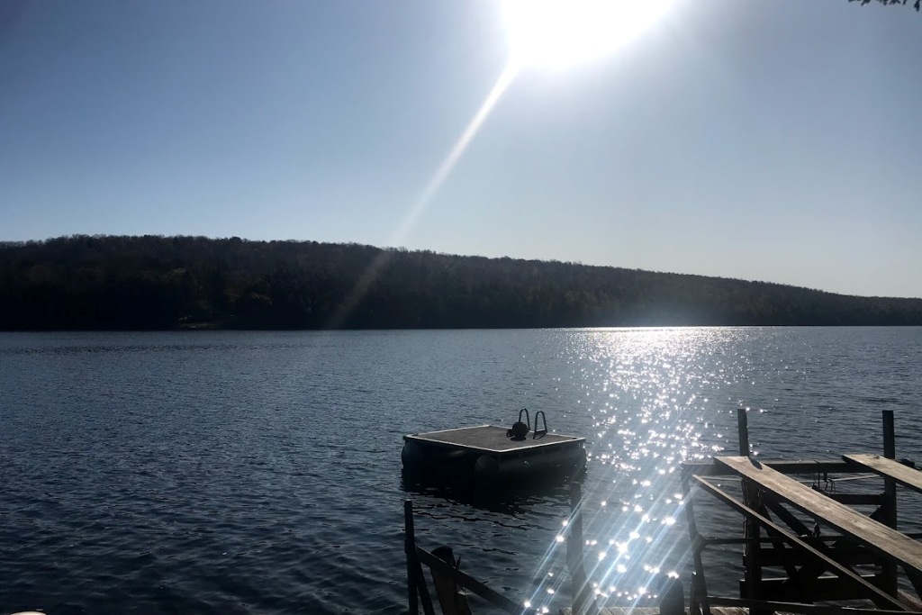 No ice yet, but the lake temperature got colder last week. While we were not there to measure it, we know this to be true by careful study of historical trends and the telepathic screams of those we are connected to who were foolish enough to dip toe into water. Nobody was spotted skiing.