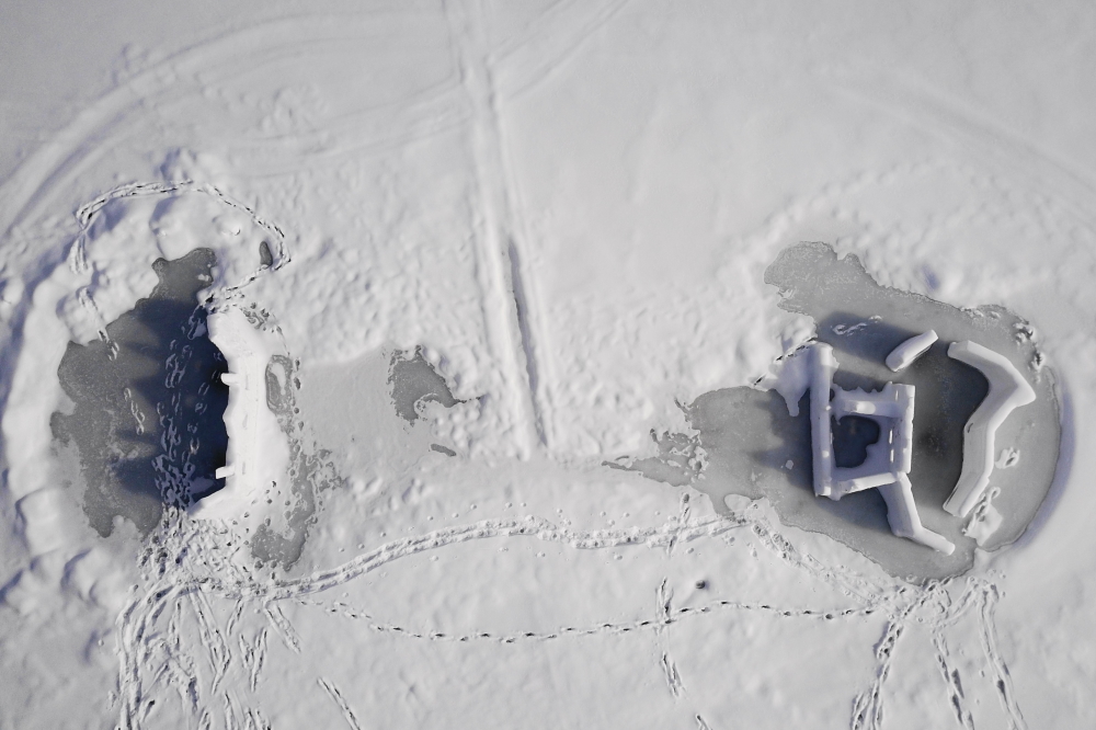 Melting and re-freezing has made the walls a little shorter and a lot harder.