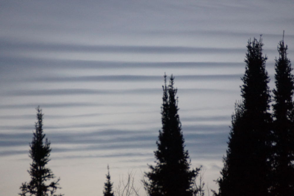 As the weather slid from warm to cold, the sky went from overcast to clear. The in between time made for some interesting sunsets.
