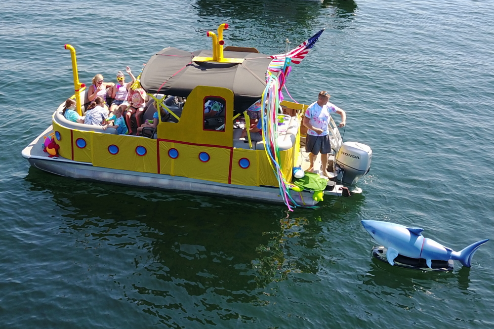Our favorite was the "Yellow Submarine" boat that would randomly burst into song. The shark was a nice touch, but purists would have preferred a <a href='https://en.wikipedia.org/wiki/Blue_Meanies_(Yellow_Submarine)' style='padding: 1px 1px;' target='_blank';>Blue Meanie</a>