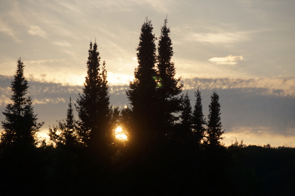 When it wasn't raining, sunsets were pleasant and very late in the day.