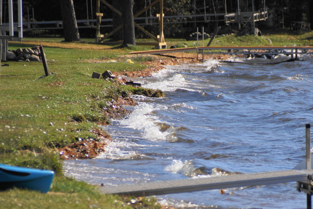 On the rougher days, impressive sets of  waves continuously crashed on the shore. No one in the cowabunga crowd chose to ride the big rollers as they broke on the North end.