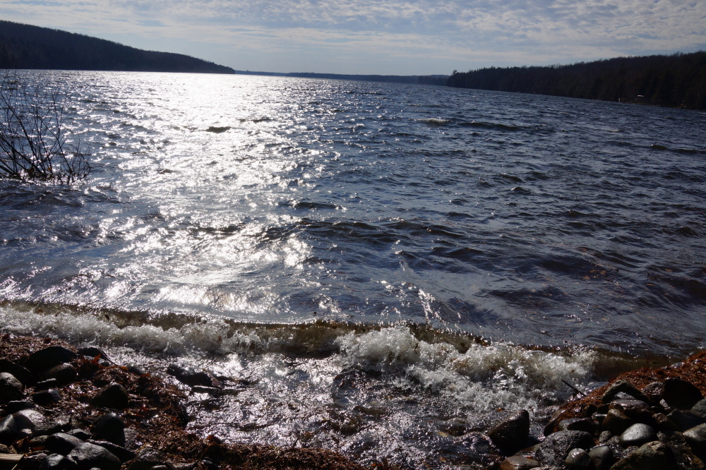 Later in the week, strong winds from the South created some of the roughest water on the North end of the lake this year. <a href='/LakeLevel/LL2.html' class ='defaultlink2' target='_blank'>Lake Lucerne has dropped an inch this October,</a> but the lake is still high and the North shoreline was punished by the big breakers.