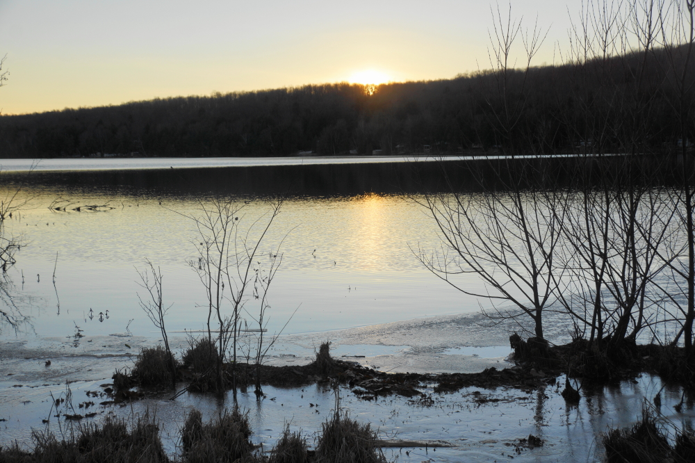 The edges of the lake grew thin and crispy overnight. The mid-week warm and windy bump thawed and beat the crust until the ice was no more. It was back by the weekend.