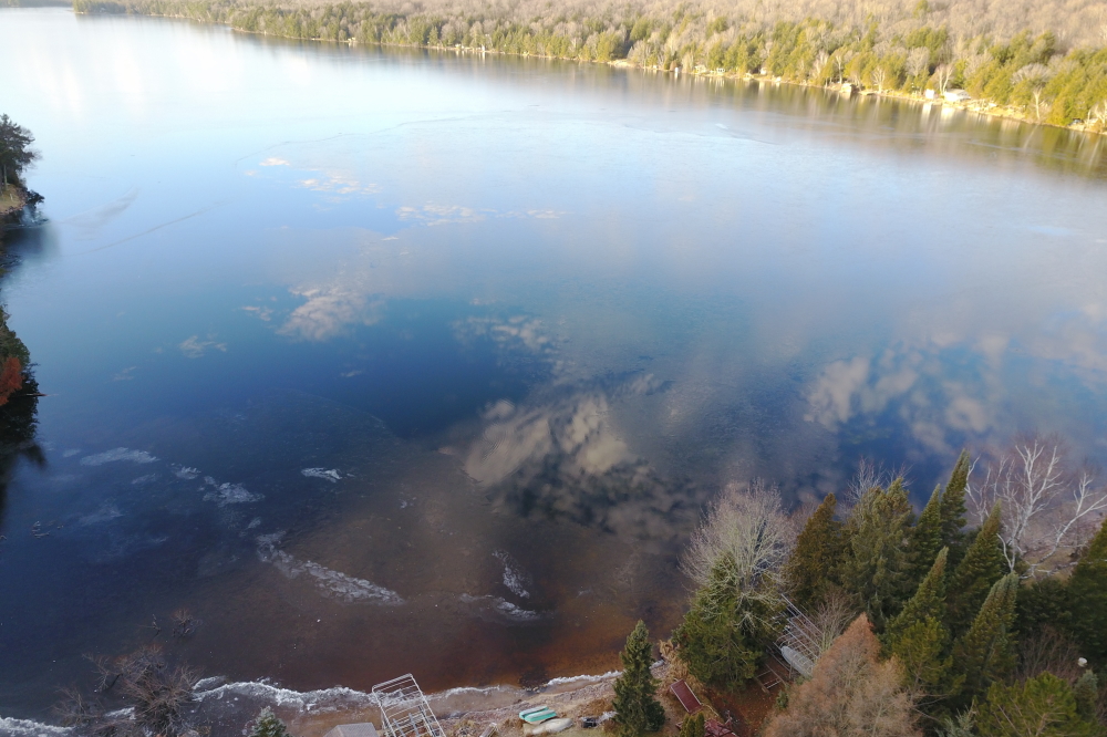 The lake was at its most open for the week just before Friday.
