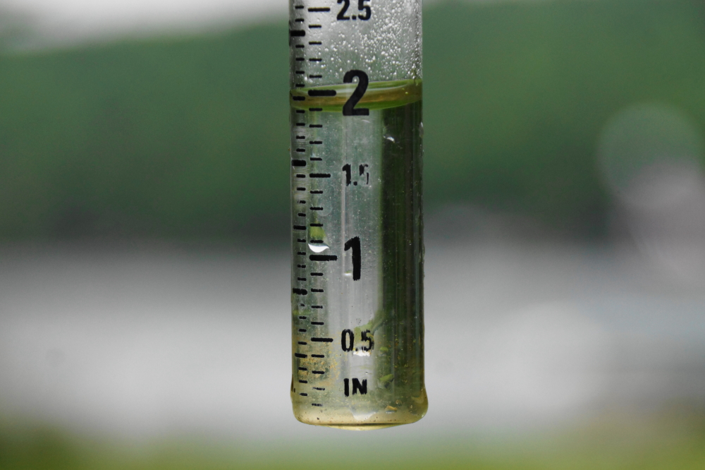 By the time it ended, the lake was 2 inches deeper and the ground was 2 inches wetter..