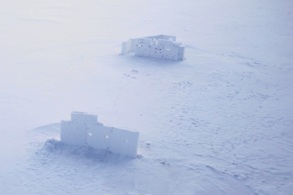 Barring any snowmobile-fort interaction, the newly minted ice-wall forts should last well into March.