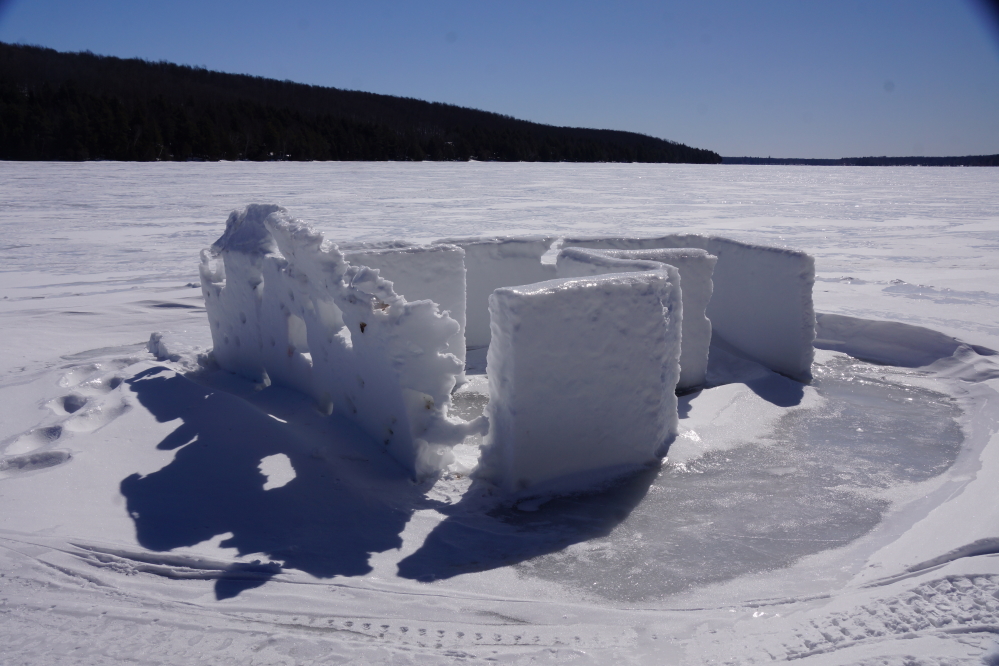 The forts on the North end of Lucerne look less frisky. The walls are getting thinner and more tippy. Clearly, it's time to get the knottlane annual ice-out contest up.