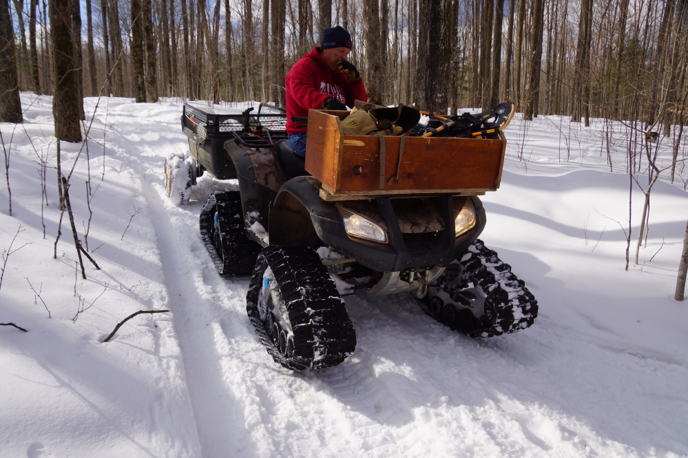 There's over a foot of very well packed snow under those feet. The snow off trail is not packed and a non-snowshoed step can sink past a knee.