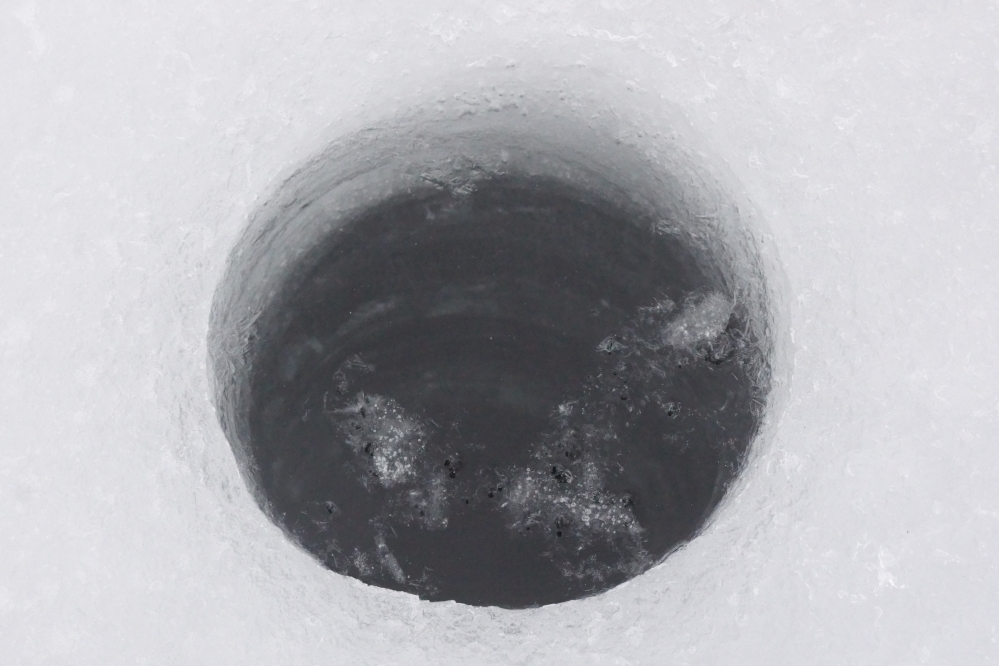 The top 6 inches is the airy, frozen snow type of ice. The remainder is the clear, hard stuff.