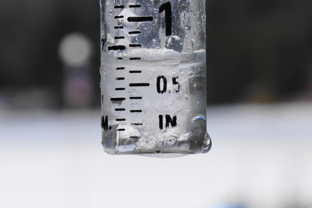 Early in the week it was warm enough to rain. We got an additional quarter of an inch after this image was taken.
