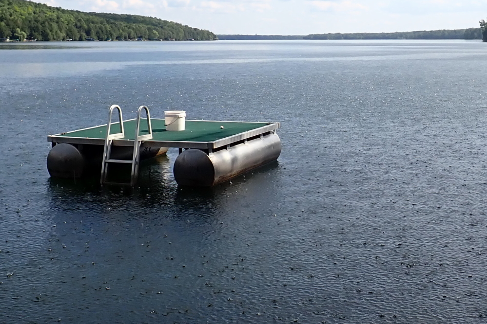 The end of the hot was precipitated with some heavy-ish rain that came from an almost cloudless sky. 