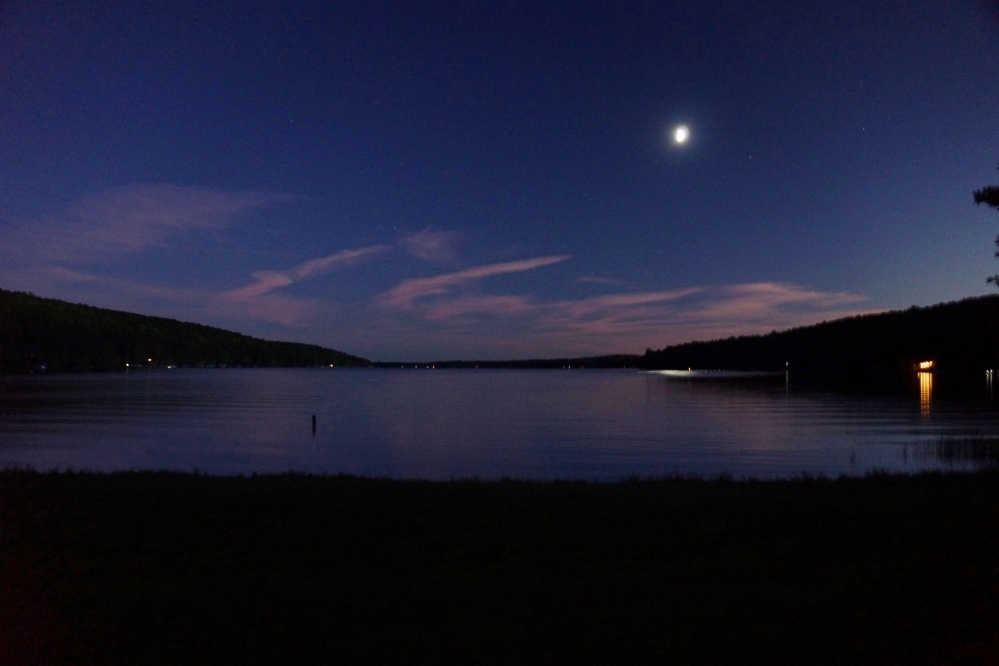 Even though it's only half way there, on a clear night, it's washing out the stars and making shadows on the ground.