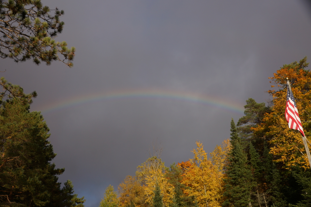 Then came the rain and the cool temperatures. At least there was a rainbow.