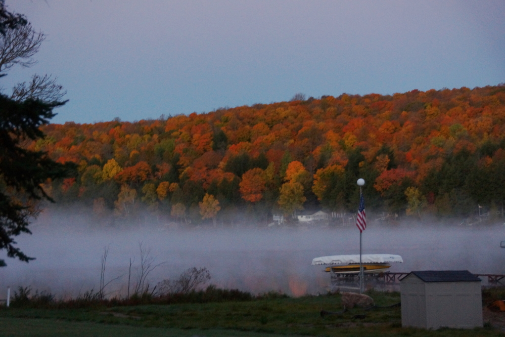 After the rain, the cold mornings had the lake steaming its heat away.