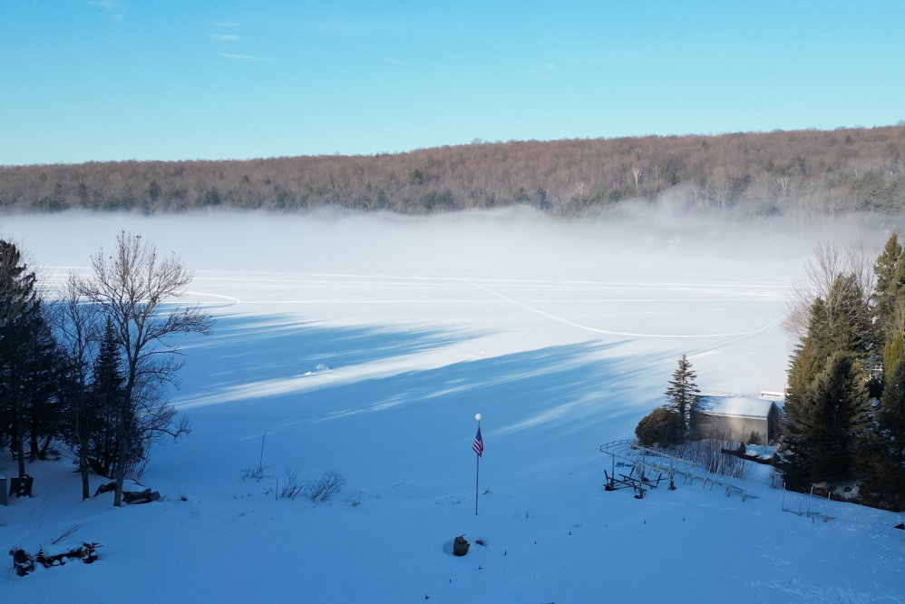 Later in the week on more than one morning, we had low clouds crashing into the shoreline under a clear sky.