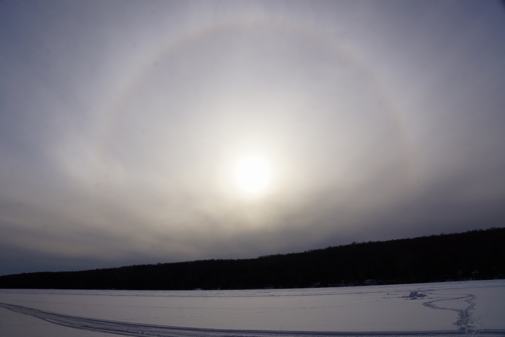 Sunday's sunset had a halo along with an implied promise of more snowy doom coming.
