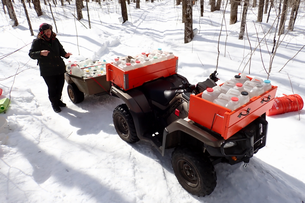 The super cold part of the week froze the snow base enough to allow wheeled vehicles into the woods. The weekend warmth abruptly ended that.
