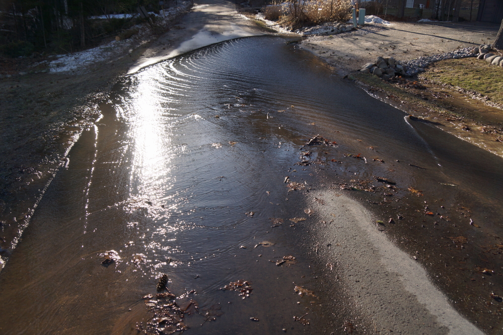The mighty flow at the final turn of the formerly named West Shore Drive could push the lake level up a few inches all by itself.