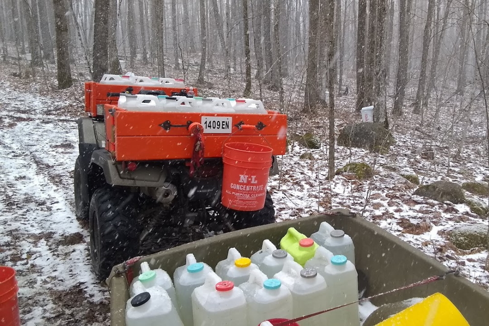 Collecting all those drops was made more interesting during a late week sleet/snow event.