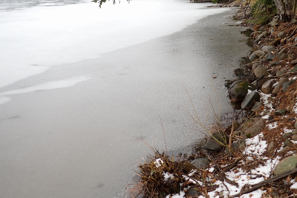 After cold nights, some of the previously open water on Lucerne wasn't.