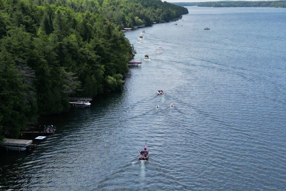It started at Waters Edge and headed north. It made it to the north end, turned south, and moved down the east side of the lake.