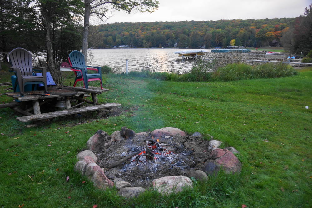 Even on the few rough water days, the lake flatted out before sunset. The skiing would have been great, but someone foolishly started a campfire that needed tending. 