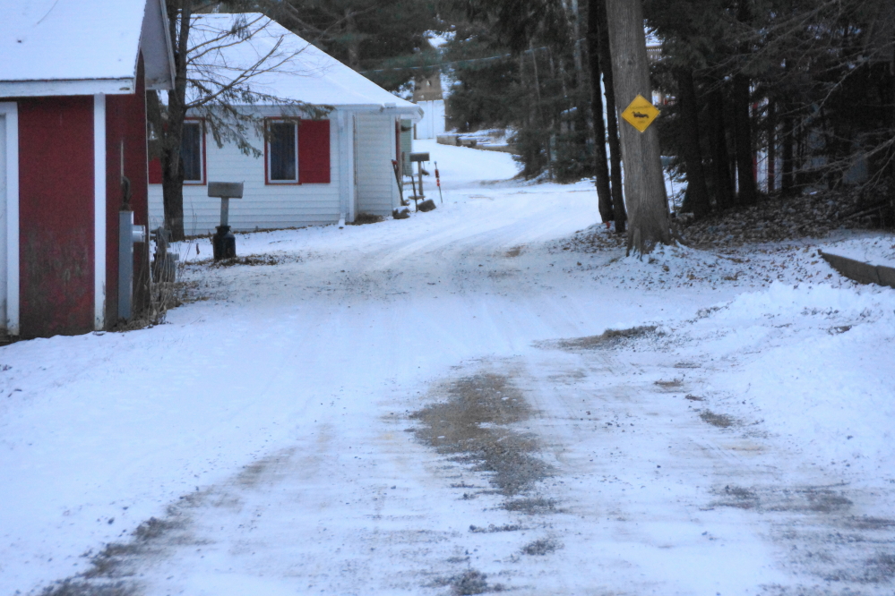 The condition of Knott Lane got a little better, but is still dominated by patches of snow and ice.