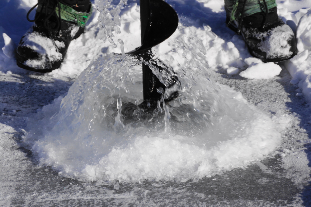 The last event of the week was to check on the thickness of Lucerne's ice.
