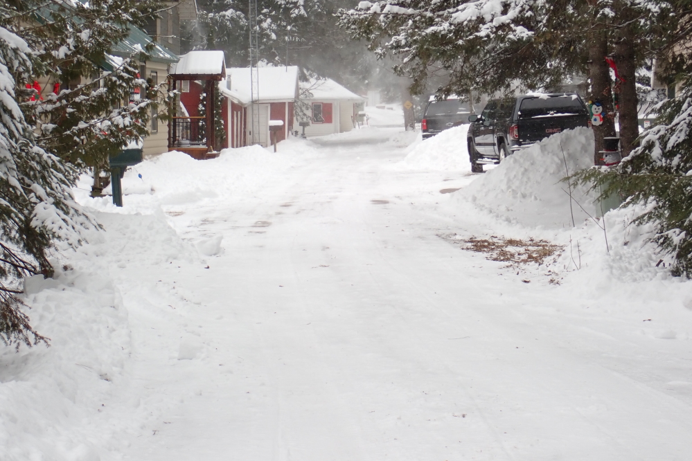 What Knott Lane lacked in bonded ice, it made up for in snow.
