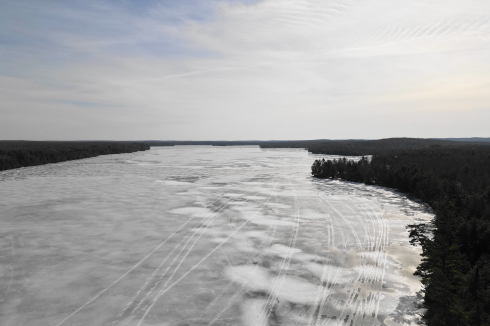 Before the cold and wind came back, we flew about a mile down the west shore to see the new "fish sticks"