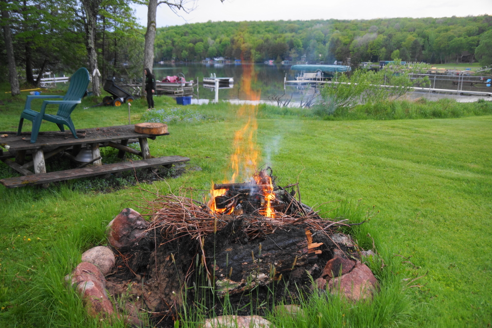The fire danger is low. Campfires are becoming more commonplace around the lake.