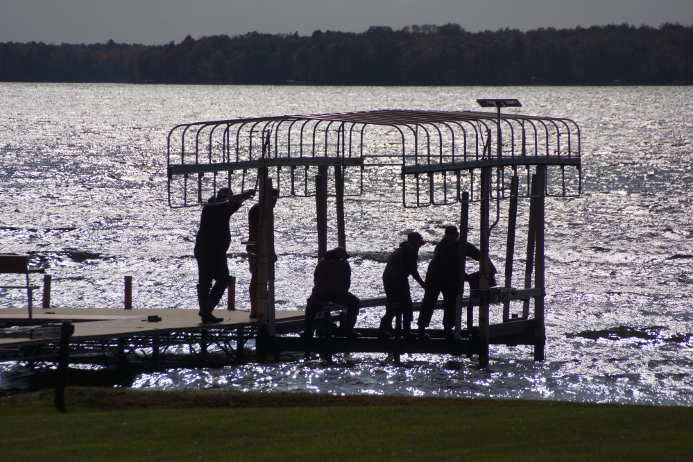 Then the wind would pick up again and make the lake faceplantably rough. More and more people are pulling boats and lifts from the increasingly un-swimmable water.