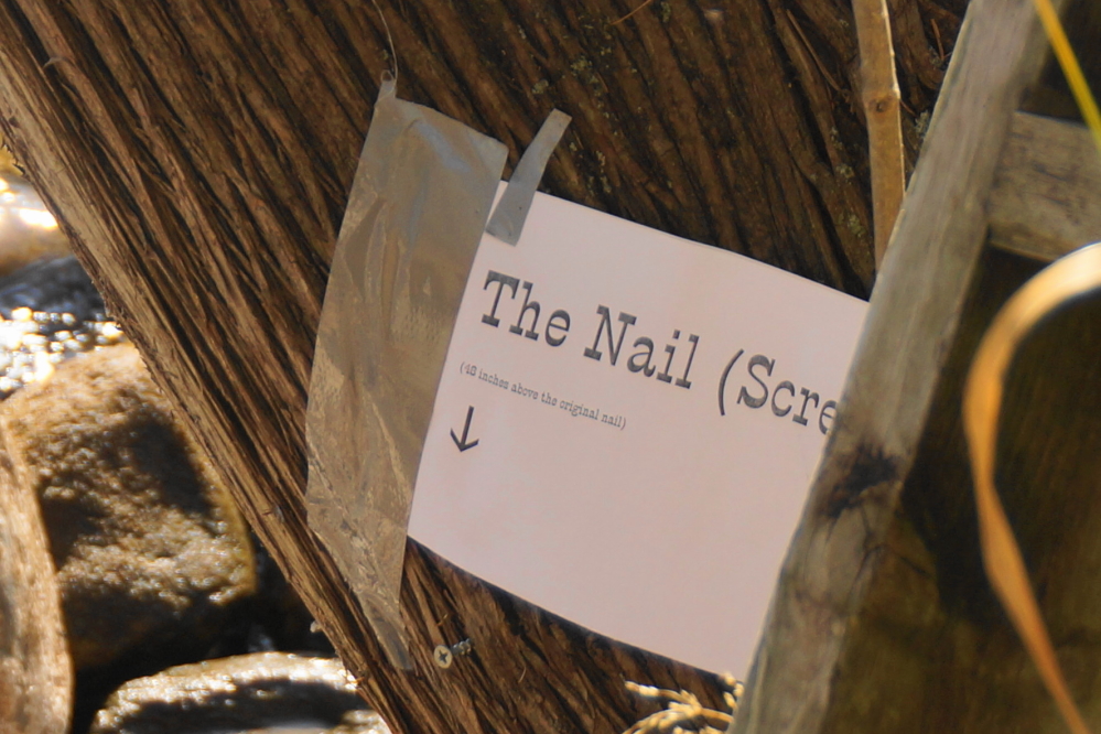 On Tuesday, aLf connected us with a DNR engineer that wanted to get a survey of "The Nail" to more accurately monitor the <a href='/LakeLevel/LL2.html' class ='defaultlink2' target='_blank'>lake level</a> for better management of the boat landing. We left some subtle clues to aid the survey team in finding the artifact.