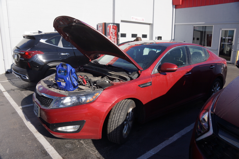 The report from the dealership was good, very bad, then awesomely good. Its alternator was fine (good). Its engine had seized (very bad). Because of a known defect with this engine, KIA will fix this for free (awesomely good). They told us 2 weeks, gave us the keys to a late model loaner, and sent us toward the lake.