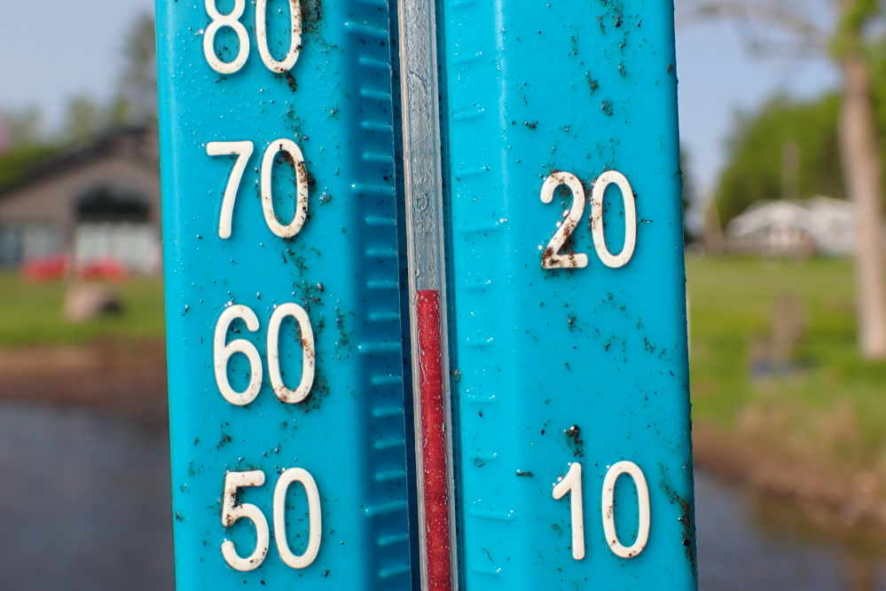 By Sunday evening, the lake temperature in the northeastern corner was just shy of 64°F.