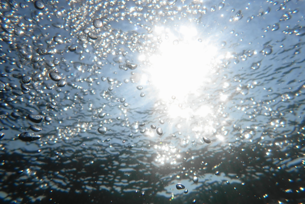 Diving into the lake makes for a cold swim, but it remains crystal clear.