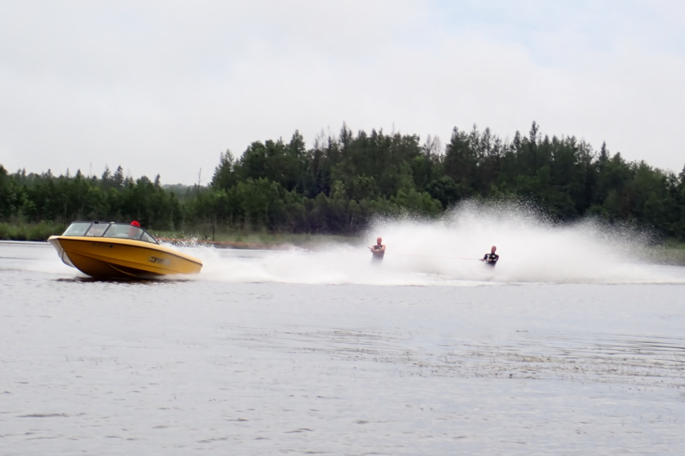 It rained on Saturday. When it wasn't thundering or lightning, the event went on.