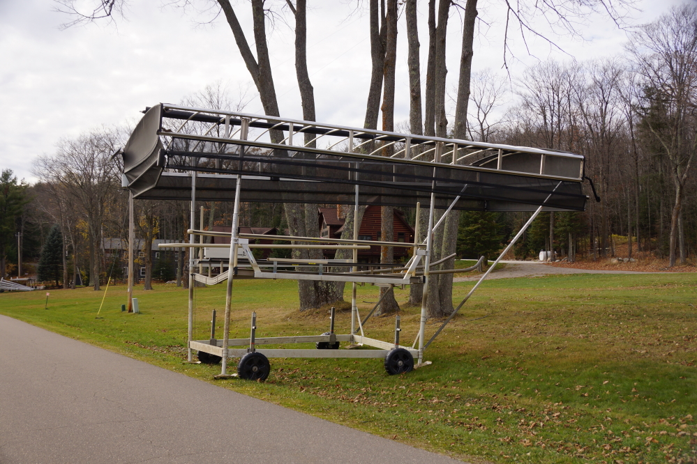 The wind was strong enough to roll unchocked lifts, well...one unchocked lift, across lawns and roads.