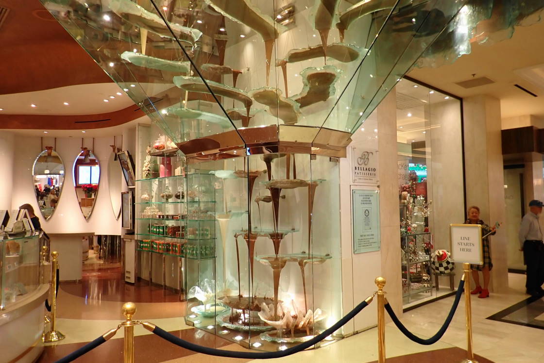 There's also a store with molten chocolate falling from the ceiling.