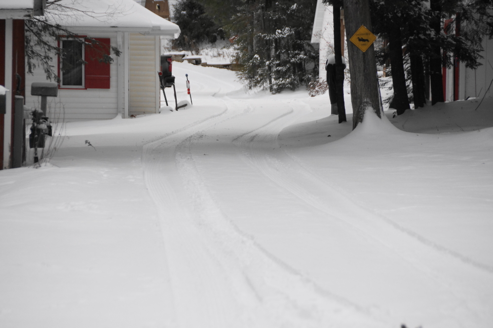 There's little ice under all the snow covering Knott Lane. Still, for walkers, the peril'ometer is showing far more jeopardy than it did just a few days ago.