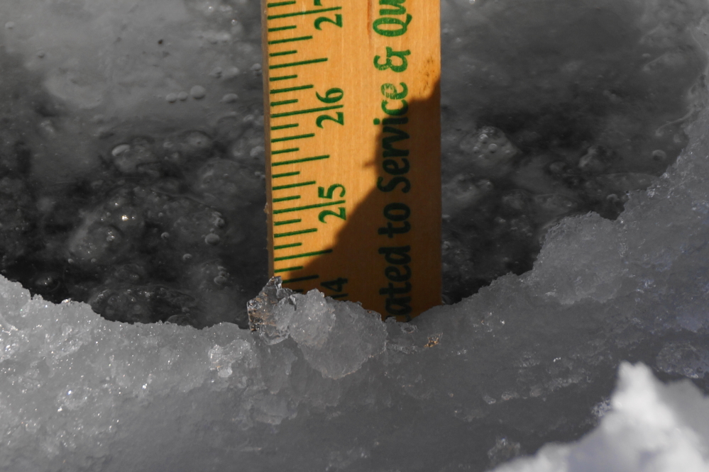 There was two feet of ice in front of Waters Edge.