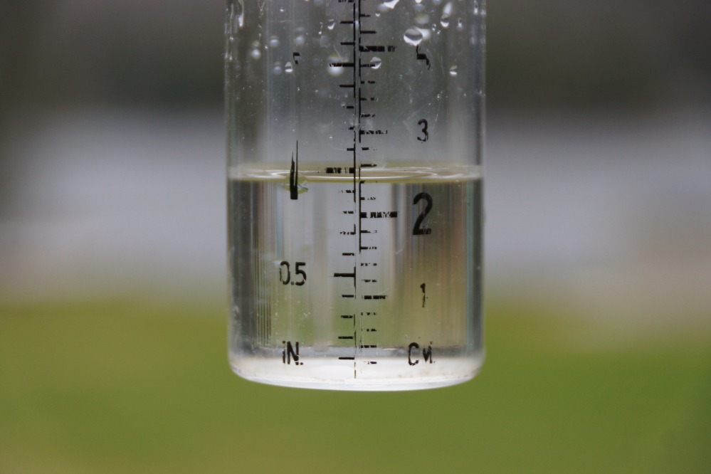 The lake was made about an inch deeper after the rain stopped and the temperatures plunged.